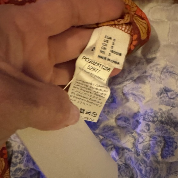 Floral Tie-Front Chiffon Top - Orange and Brown - Picture 6 of 8